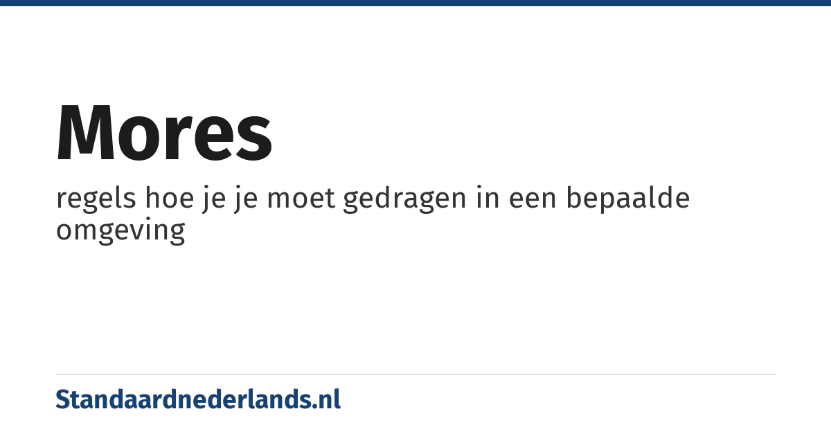 mores: regels hoe je je moet gedragen in een bepaalde omgeving