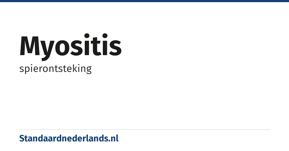 myositis: spierontsteking