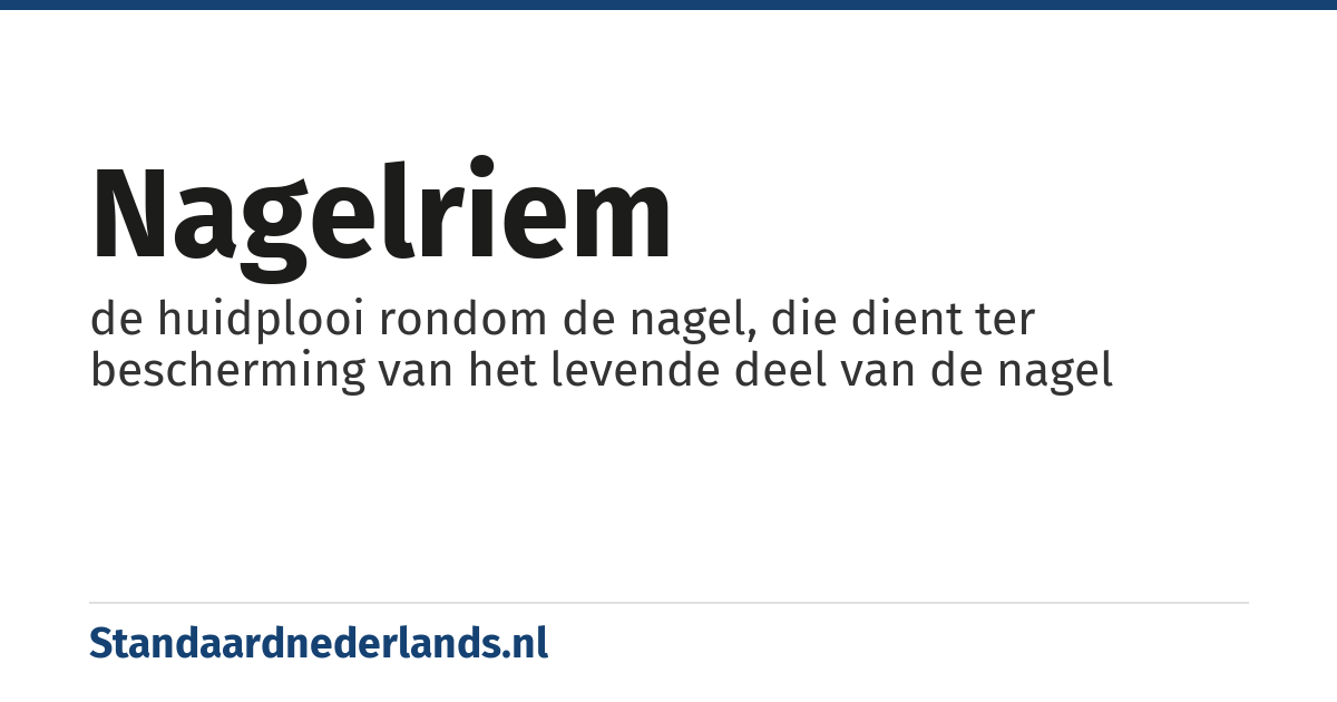 nagelriem: de huidplooi rondom de nagel, die dient ter bescherming van het levende deel van de nagel