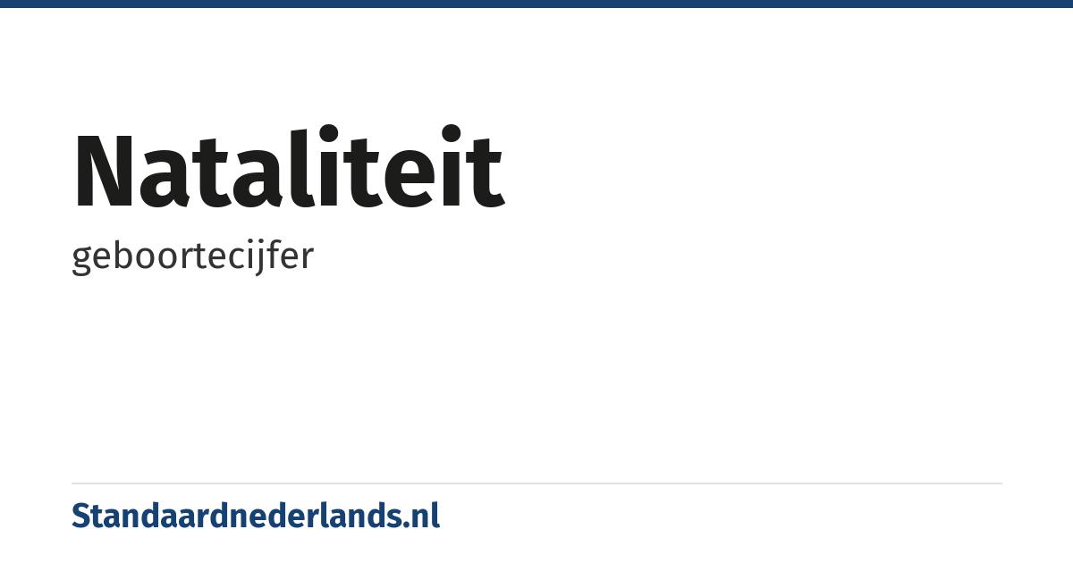 nataliteit: geboortecijfer