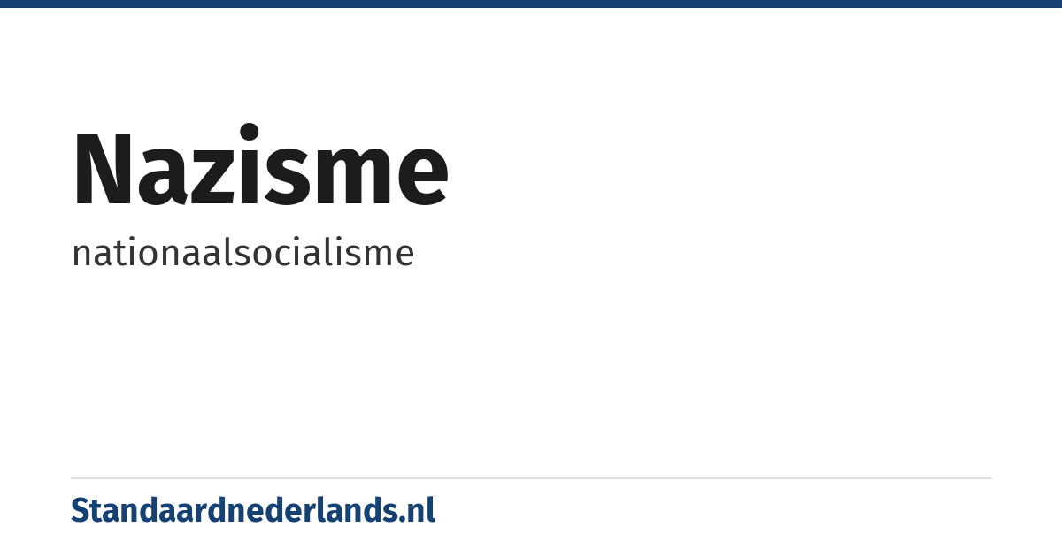 nazisme: nationaalsocialisme