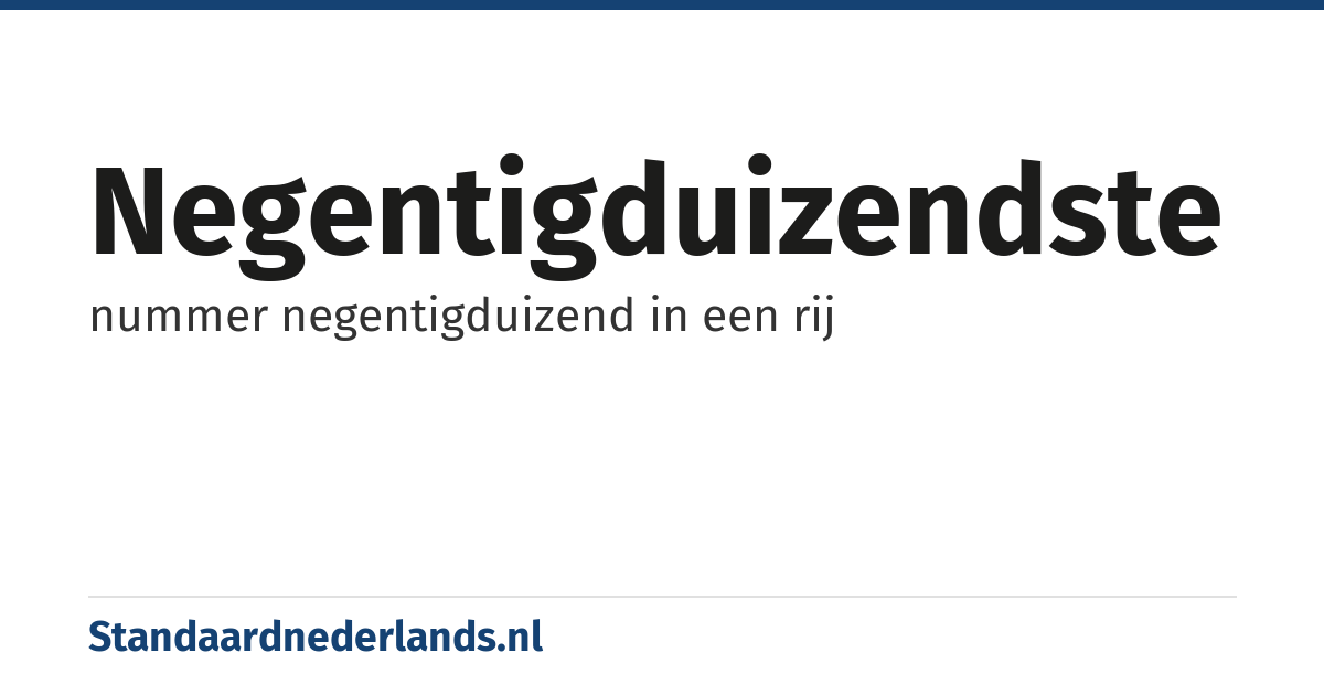 negentigduizendste: nummer negentigduizend in een rij