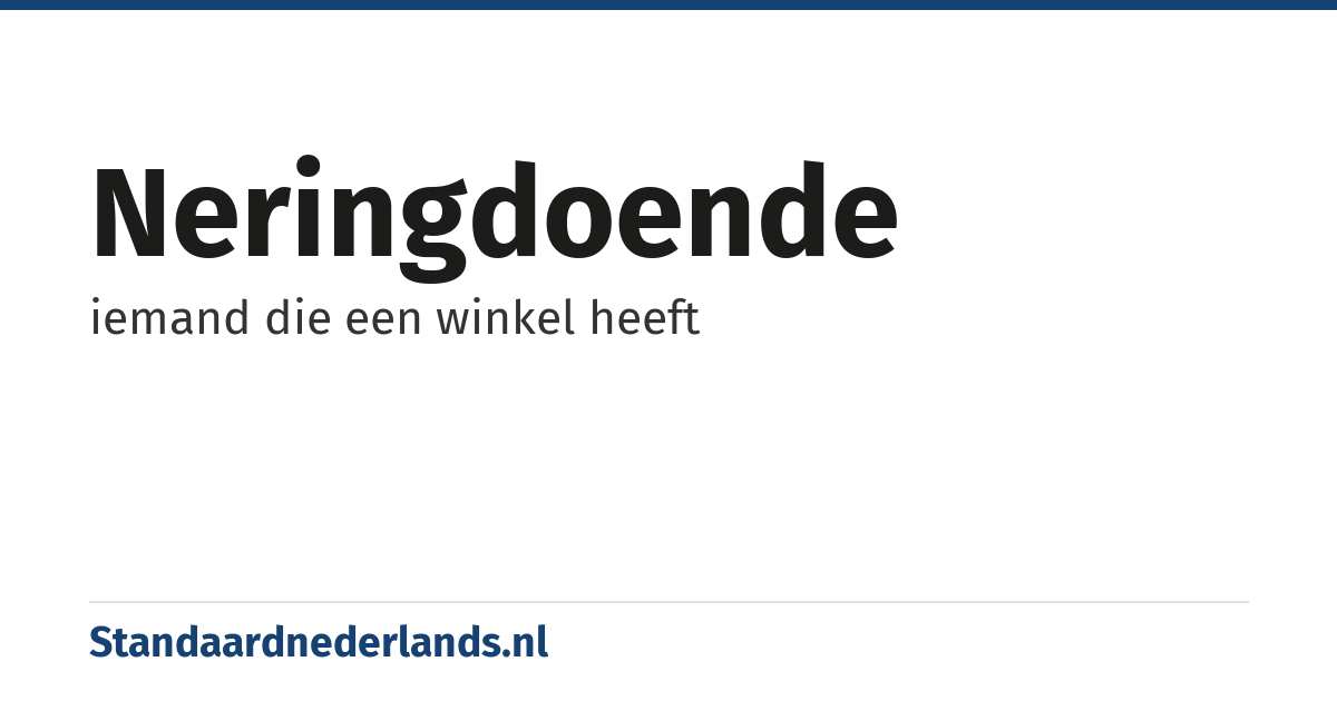 neringdoende: iemand die een winkel heeft