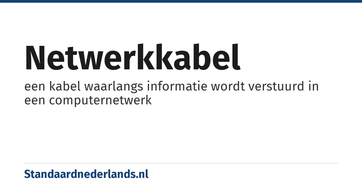 netwerkkabel: een kabel waarlangs informatie wordt verstuurd in een computernetwerk
