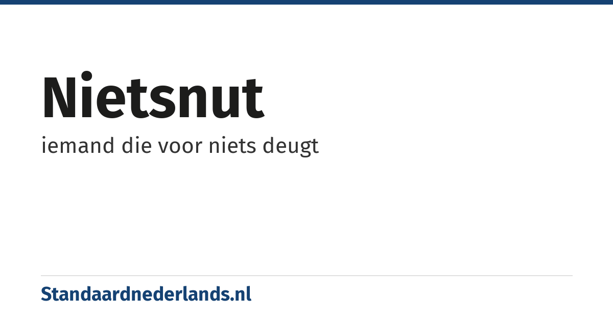nietsnut: iemand die voor niets deugt
