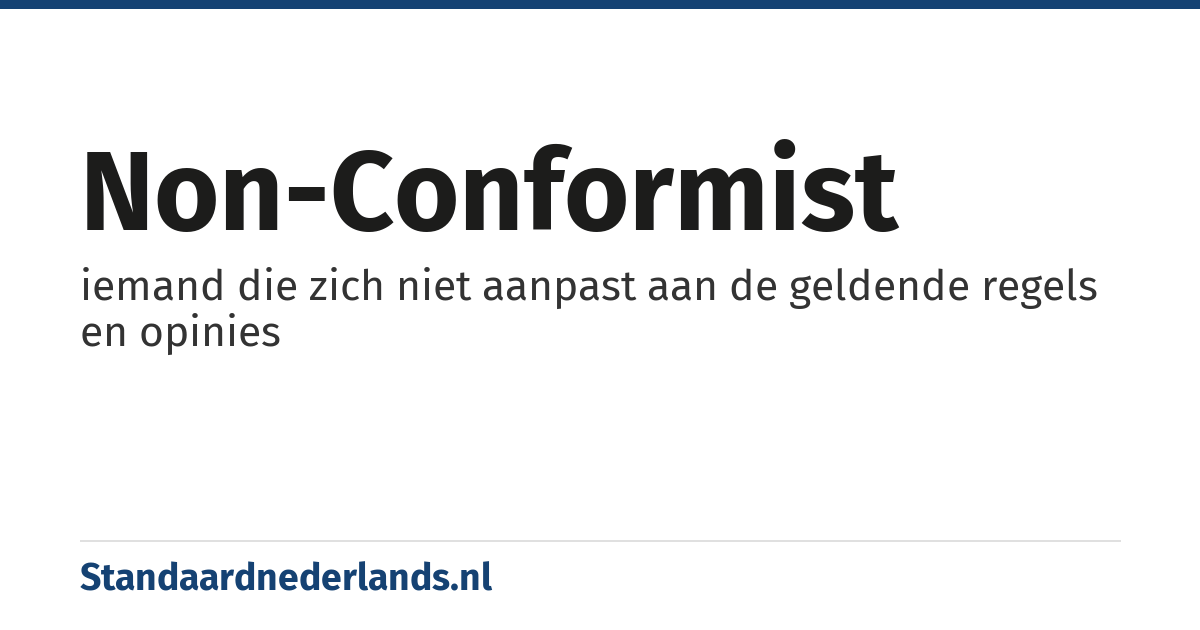 non-conformist: iemand die zich niet aanpast aan de geldende regels en opinies
