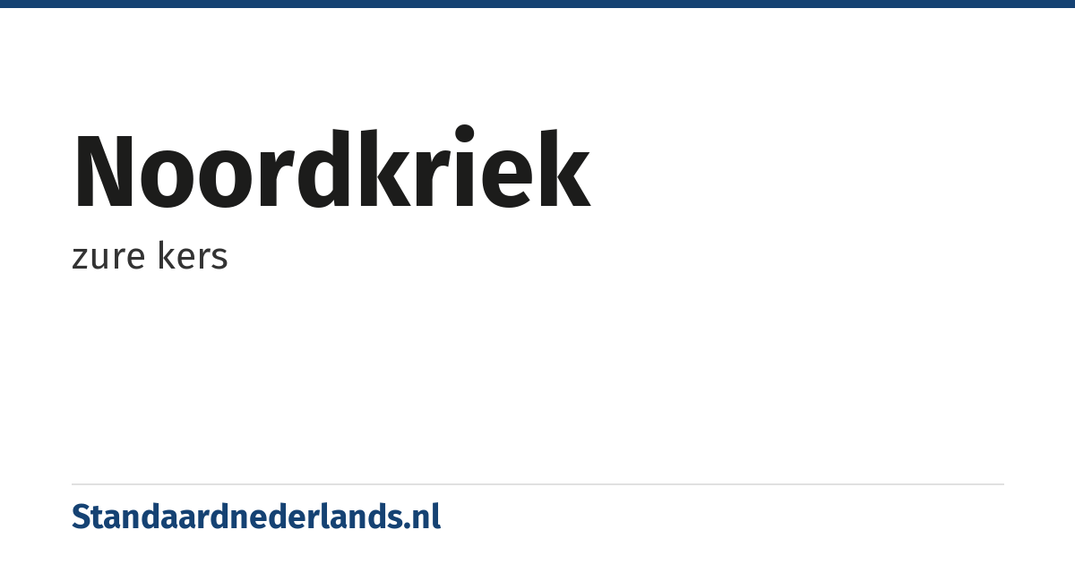 noordkriek: zure kers