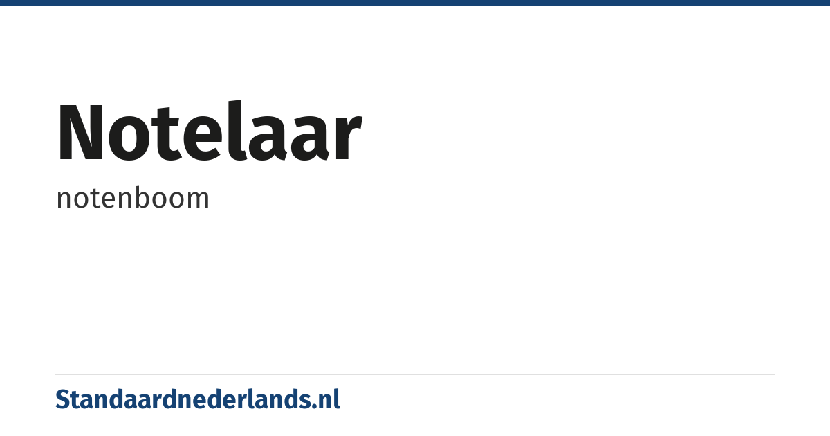 notelaar: notenboom