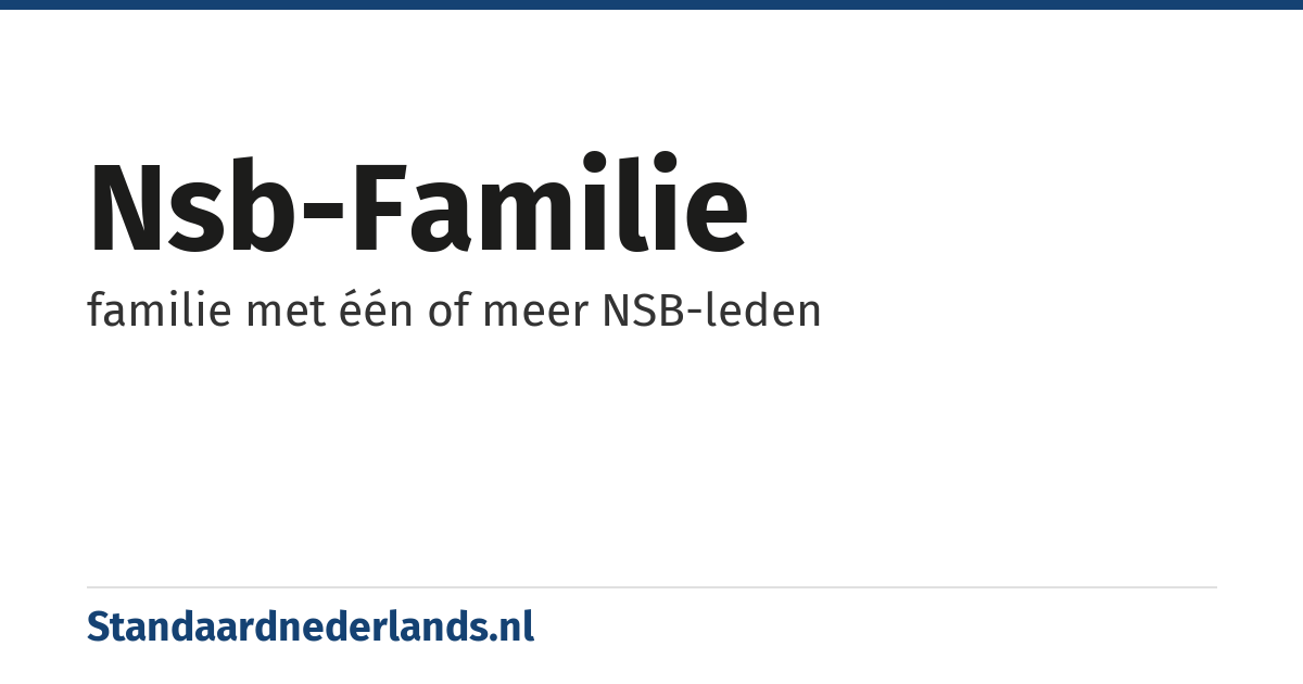 NSB-familie: familie met één of meer NSB-leden