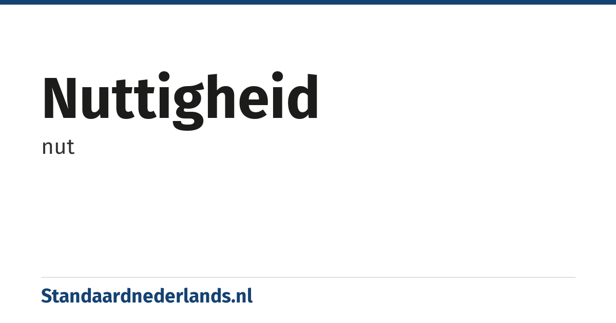 nuttigheid: nut