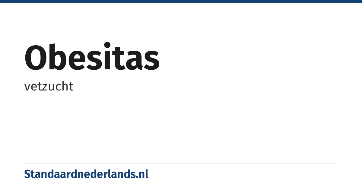 obesitas: vetzucht