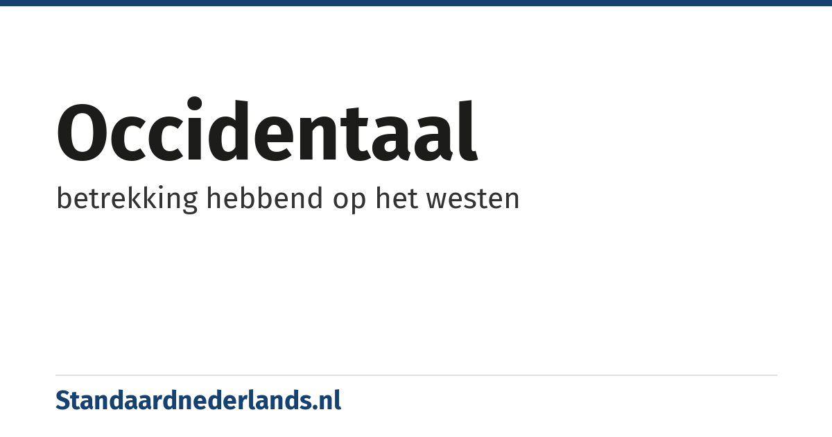 occidentaal: betrekking hebbend op het westen