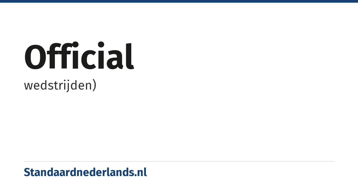 official: wedstrijden)