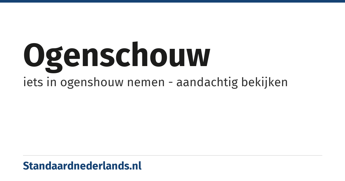 ogenschouw: iets in ogenshouw nemen - aandachtig bekijken