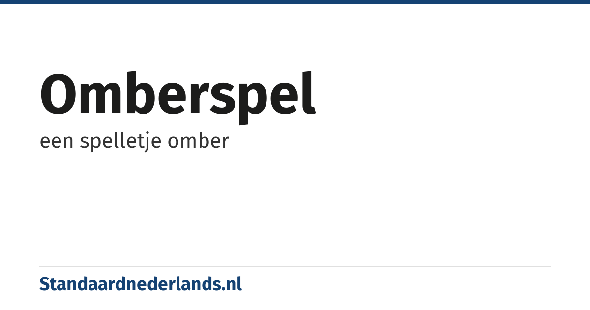 omberspel: een spelletje omber