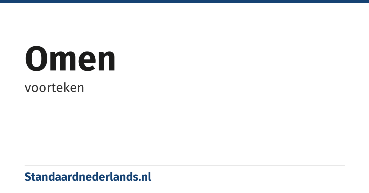 omen: voorteken