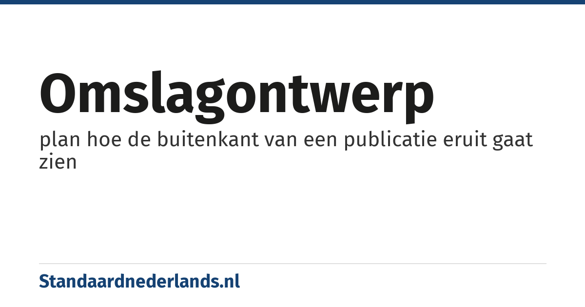 omslagontwerp: plan hoe de buitenkant van een publicatie eruit gaat zien