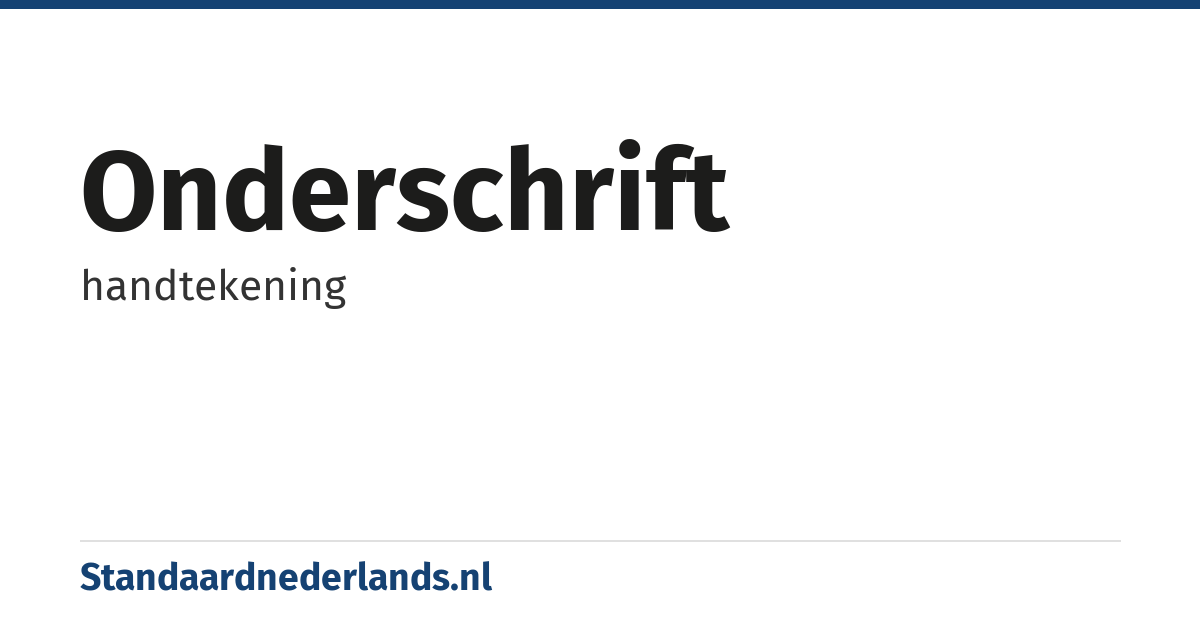 onderschrift: handtekening