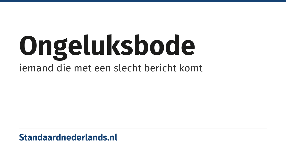 ongeluksbode: iemand die met een slecht bericht komt