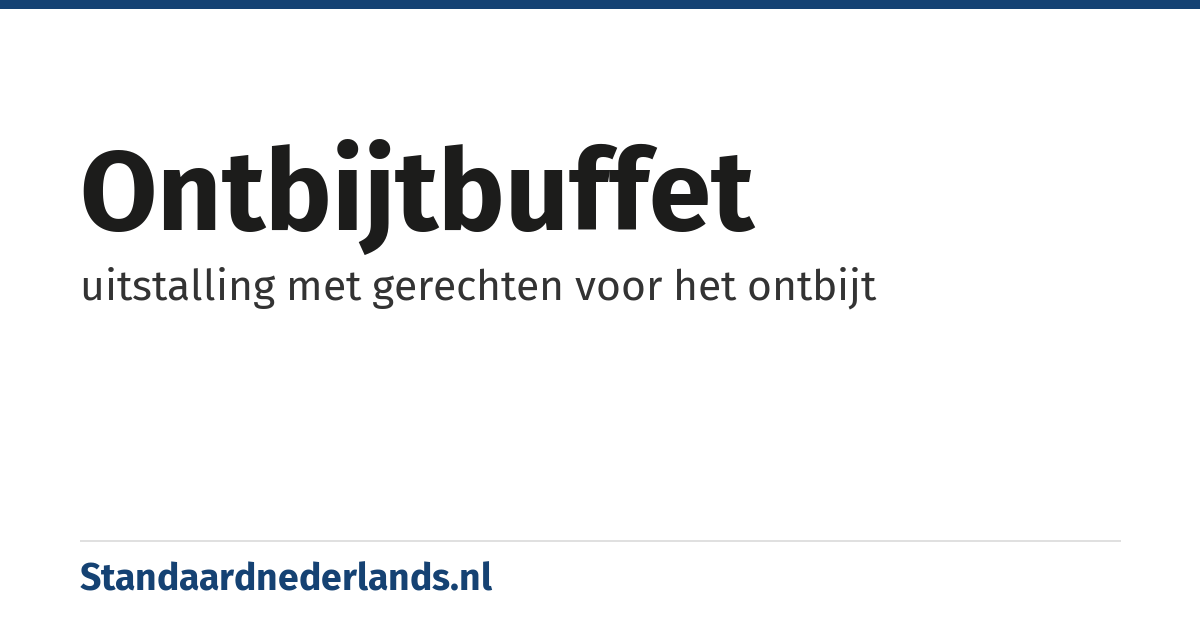 ontbijtbuffet: uitstalling met gerechten voor het ontbijt