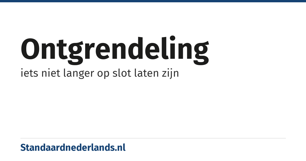 ontgrendeling: iets niet langer op slot laten zijn