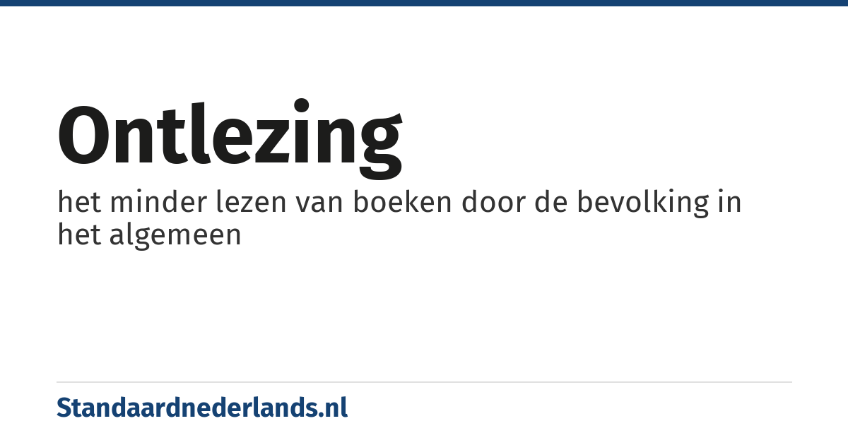 ontlezing: het minder lezen van boeken door de bevolking in het algemeen