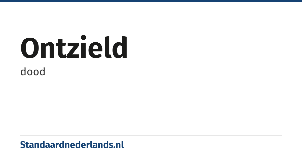 ontzield: dood