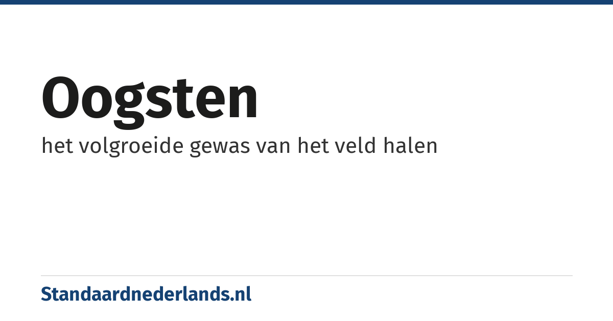 oogsten: het volgroeide gewas van het veld halen