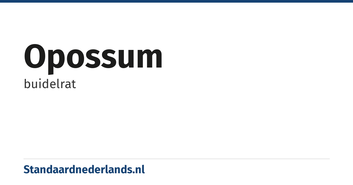 opossum: buidelrat