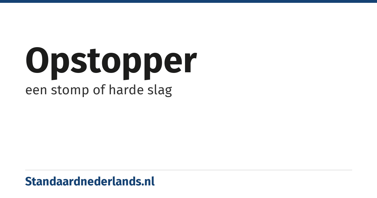 opstopper: een stomp of harde slag
