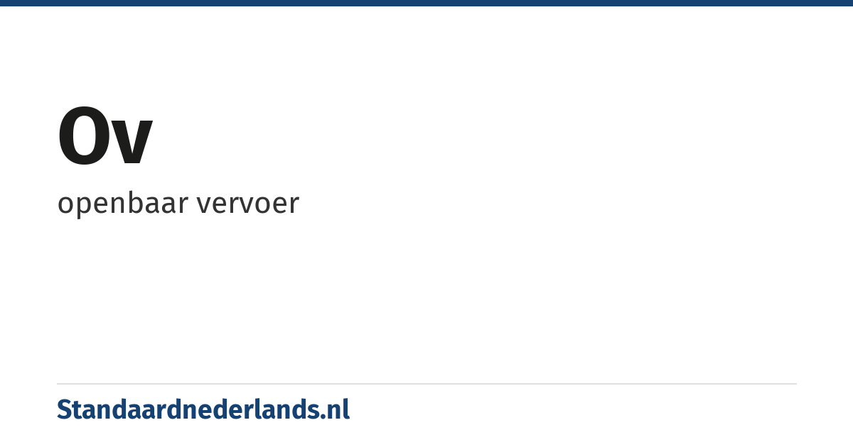 ov: openbaar vervoer