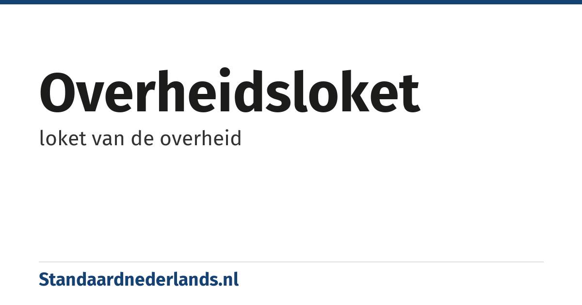overheidsloket: loket van de overheid