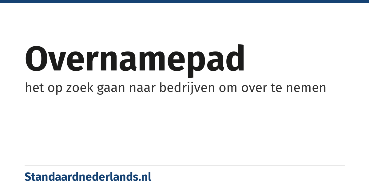 overnamepad: het op zoek gaan naar bedrijven om over te nemen