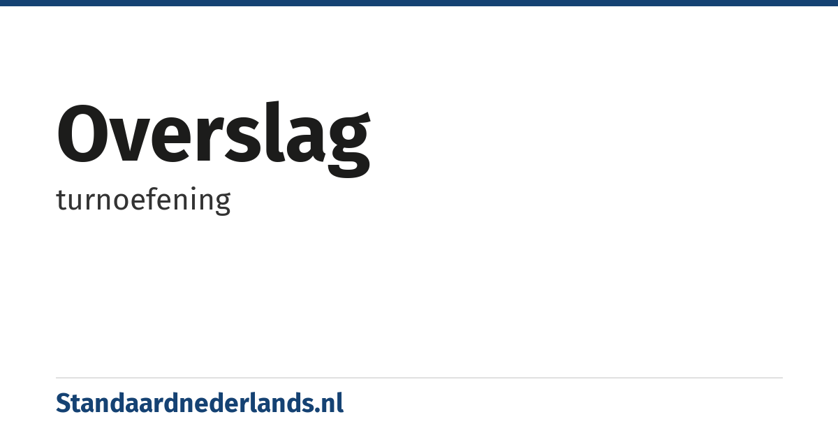 overslag: turnoefening