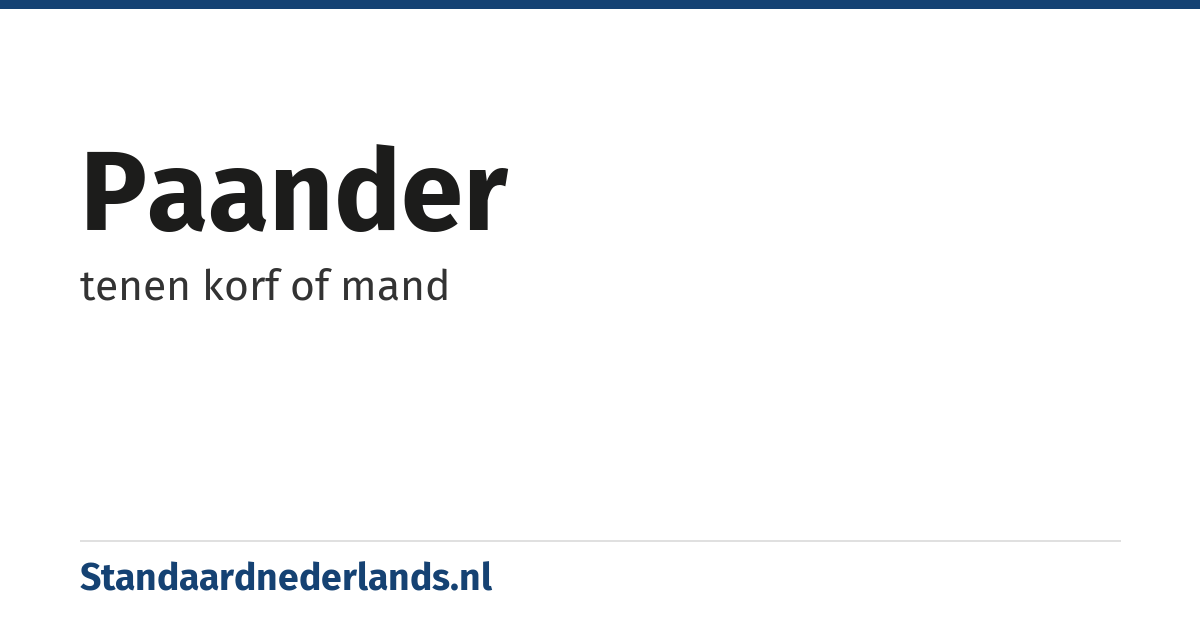 paander: tenen korf of mand