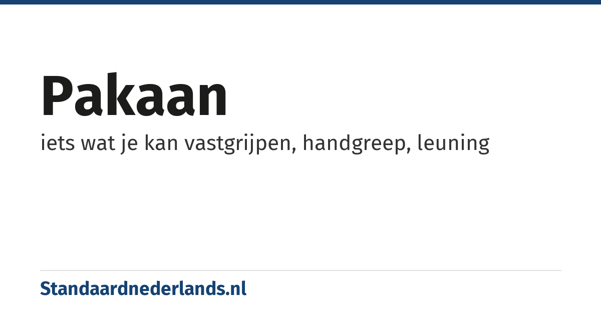 pakaan: iets wat je kan vastgrijpen, handgreep, leuning