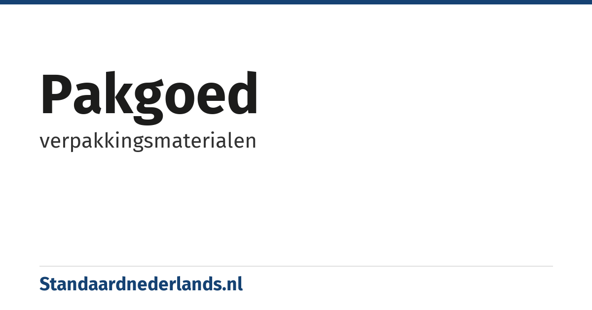 pakgoed: verpakkingsmaterialen