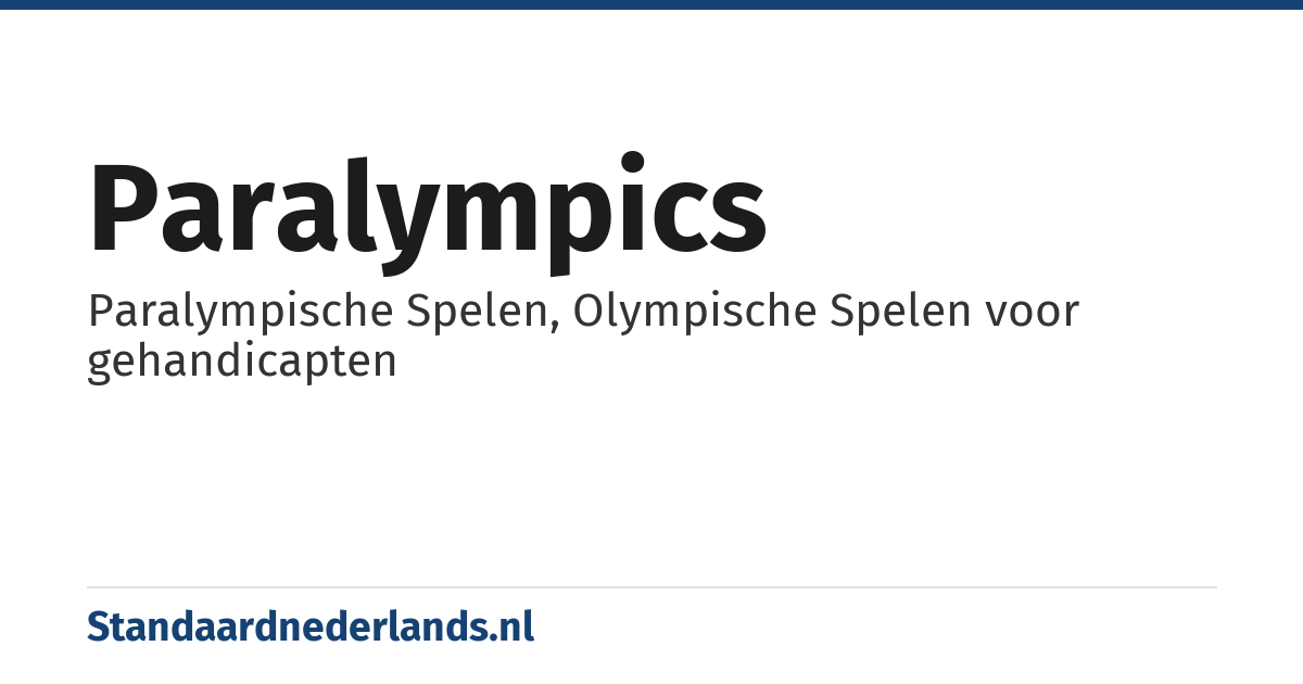 Paralympics: Paralympische Spelen, Olympische Spelen voor gehandicapten