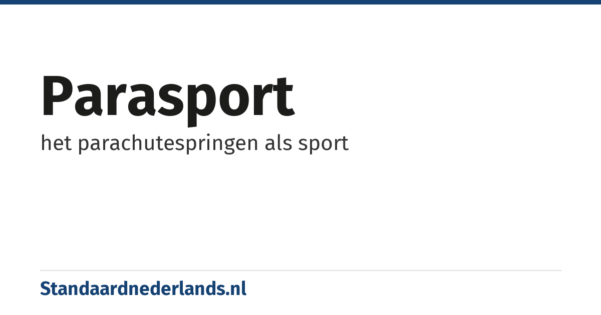 parasport: het parachutespringen als sport