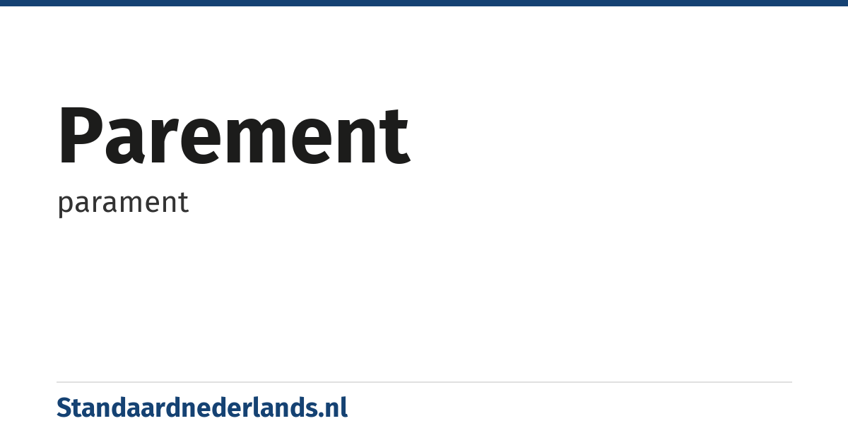 parement: parament