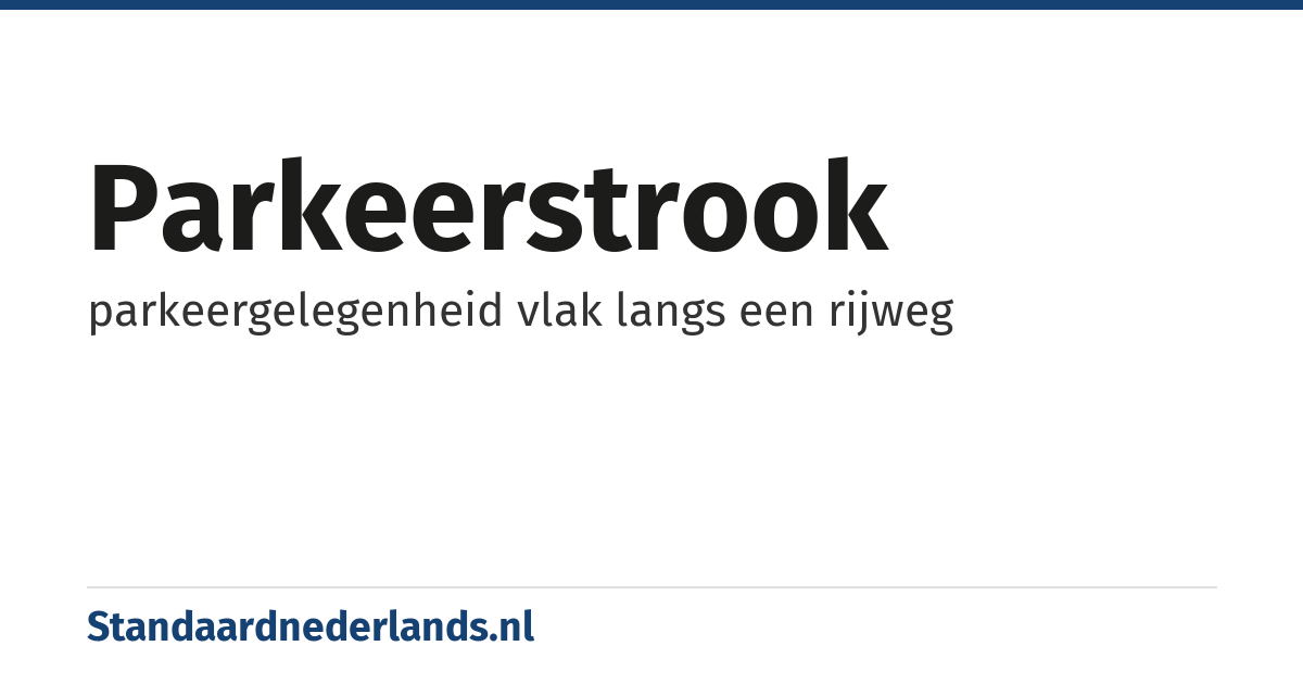 parkeerstrook: parkeergelegenheid vlak langs een rijweg