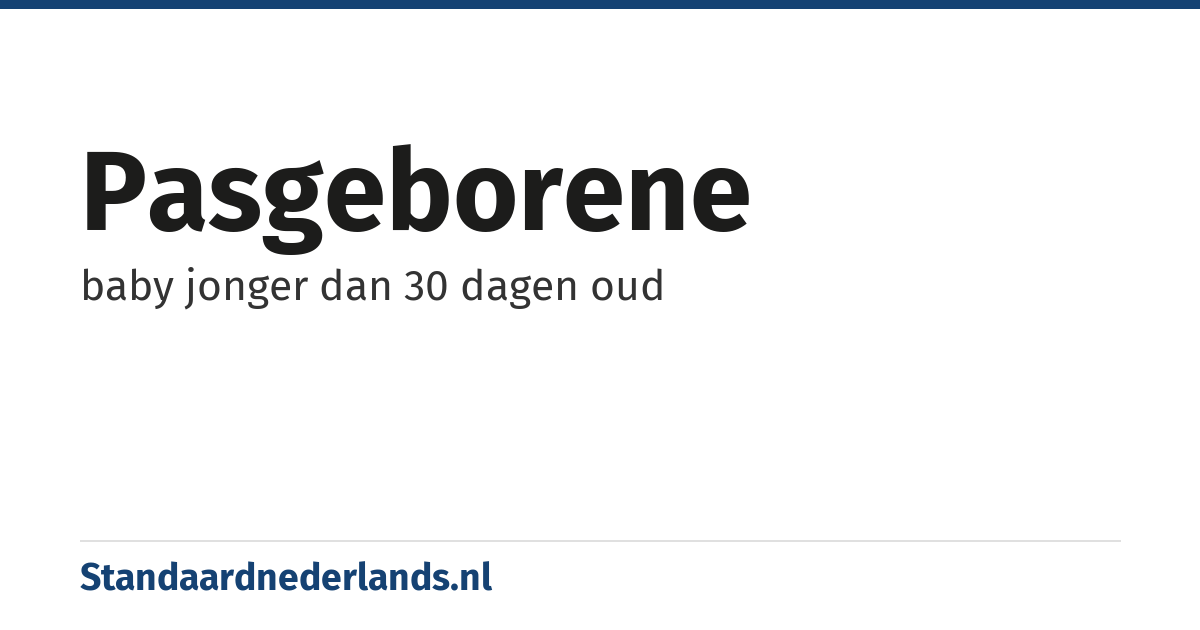 pasgeborene: baby jonger dan 30 dagen oud