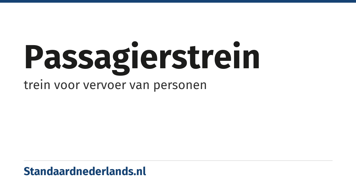 passagierstrein: trein voor vervoer van personen