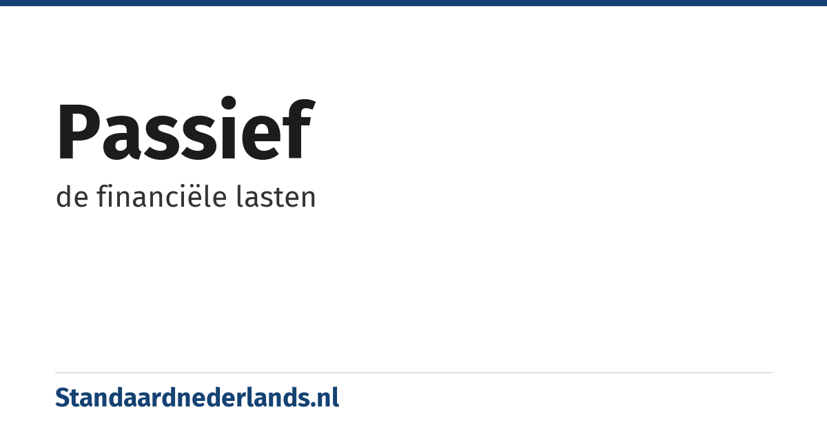 passief: de financiële lasten
