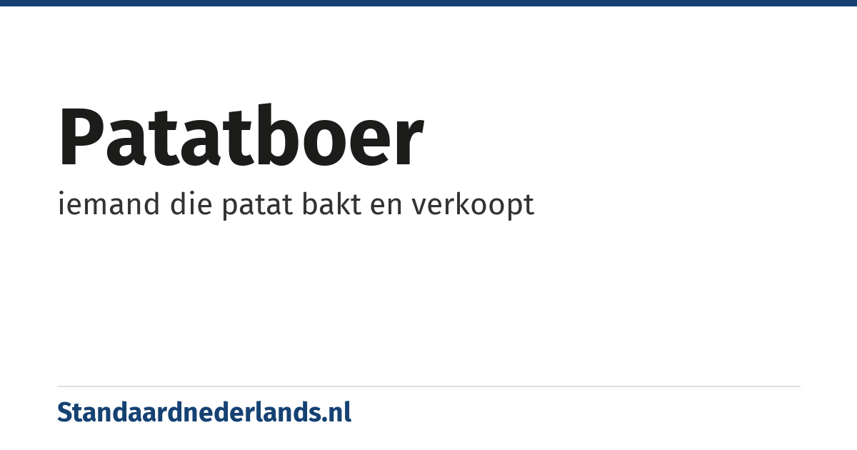 patatboer: iemand die patat bakt en verkoopt