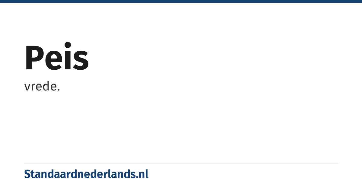 peis: vrede.