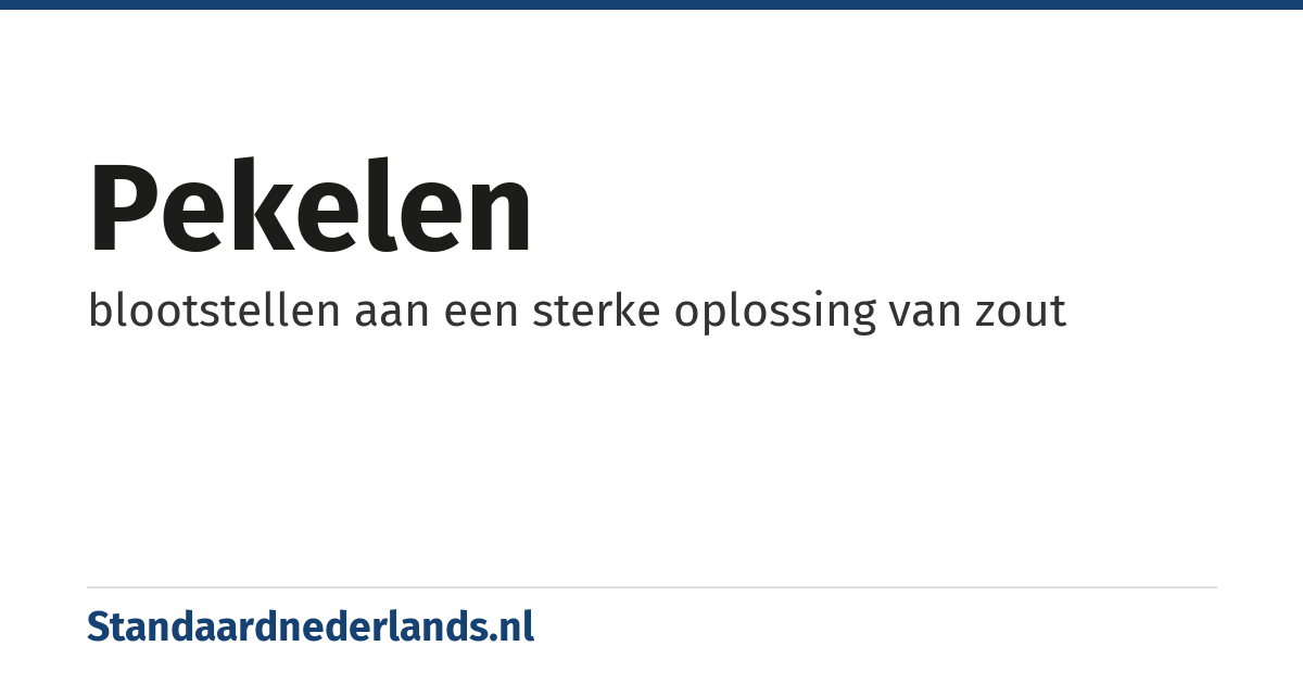pekelen: blootstellen aan een sterke oplossing van zout