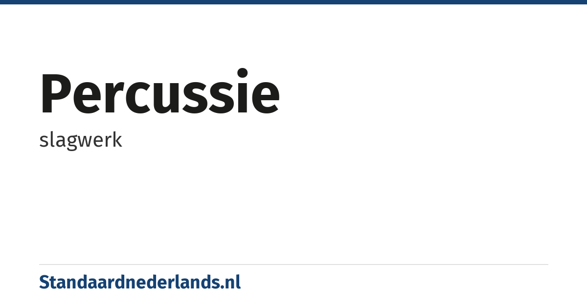 percussie: slagwerk