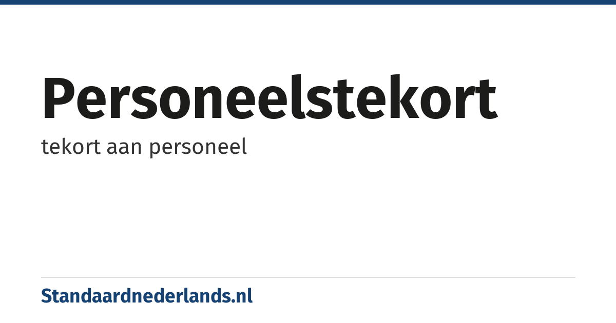 personeelstekort: tekort aan personeel