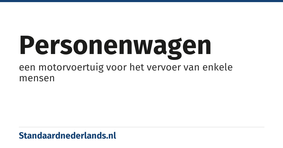 personenwagen: een motorvoertuig voor het vervoer van enkele mensen